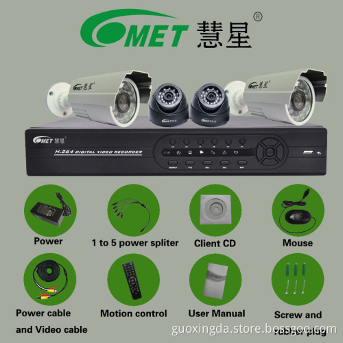 H. 264 Waterproof Home Security 4CH DVR Kits